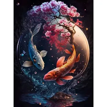 Mozaiková sada HUACAN DIAMOND PAINTING - DIAMANTOVÁ MOZAIKA - RYBA 12