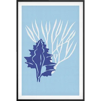 Obraz Obraz plakát v černém rámu do obýváku 61x91 mušle foto na zeď