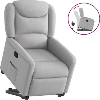 Křeslo vidaXL Zvedací polohovací křeslo textil [3303203] Barva: Obláčkově šedá