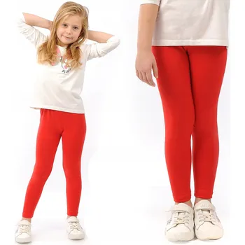 LAEMI dětské legíny dlouhé klasické bavlna červené velikost 98