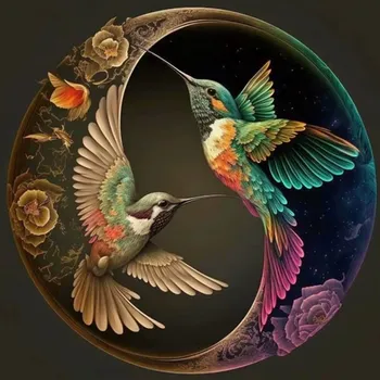 Mozaiková sada HUACAN DIAMOND PAINTING - DIAMANTOVÁ MOZAIKA - KOLIBŘÍK 06