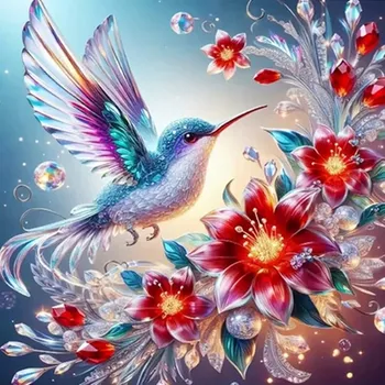 Diamantové malování HUACAN DIAMOND PAINTING - DIAMANTOVÁ MOZAIKA - KOLIBŘÍK 02