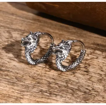 Náušnice B-TOP Náušnice Wolf z nerezové oceli