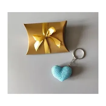 Přívěsek na klíče - srdíčko světle tyrkysové