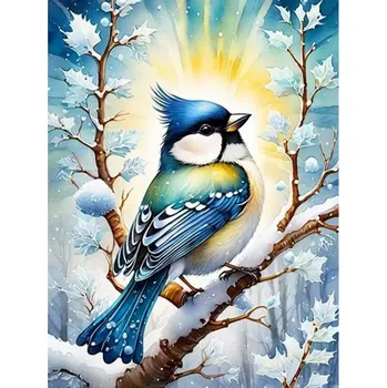 Diamantové malování HUACAN DIAMOND PAINTING - DIAMANTOVÁ MOZAIKA - PTÁČEK 04