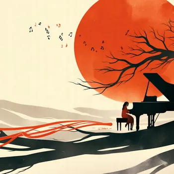 Plakát Plakát Pianistka bez rámu 40 x 40 cm