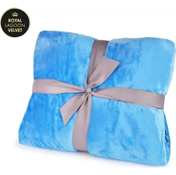 deka Přikrývka 150 x 200 cm ROYAL LAGOON VELVET, blankytně modrá