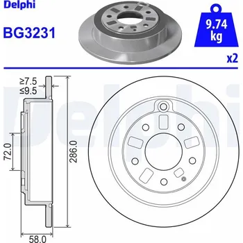 Brzdový kotouč Brzdový kotouč DELPHI BG3231