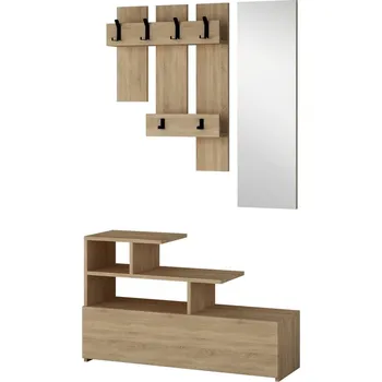 Předsíňová stěna Předsíňová sestava v dekoru dubu v přírodní barvě Vesty – Kalune Design ID_1546768