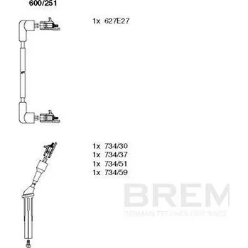 Zapalovací kabel Sada kabelů pro zapalování BREMI 600/251