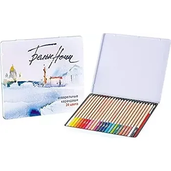 Kresba Akvarelové pastelky White Nights 24 ks plechové krabičce