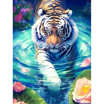 Mozaiková sada HUACAN DIAMOND PAINTING - DIAMANTOVÁ MOZAIKA - TYGR 24