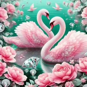 Mozaiková sada HUACAN DIAMOND PAINTING - DIAMANTOVÁ MOZAIKA - LABUŤ 06