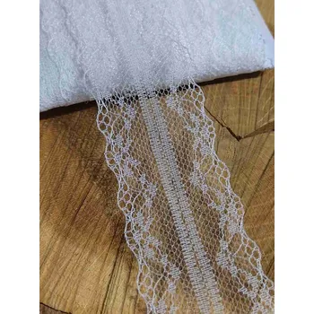 Krajka Silonová krajka šíře 37 mm barva bílá