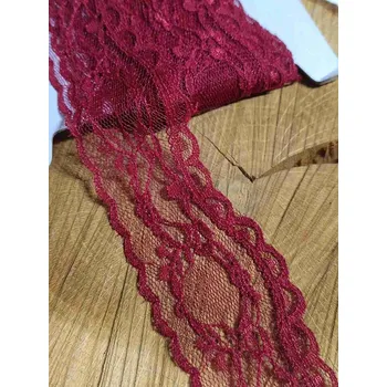 Krajka Silonová krajka šíře 43 mm barva bordó