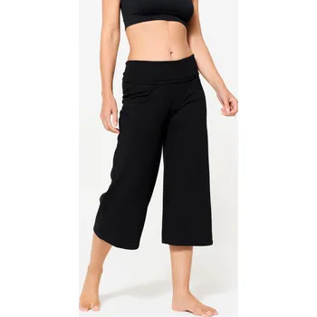 Dámské legíny KIMJALY Dámské 3/4 kalhoty capri na jógu L ČERNÁ