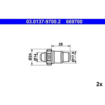Brzdová čelist Sada příslušenství, parkovací brzdové čelisti ATE 03.0137-9700.2