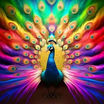 Diamantové malování HUACAN DIAMOND PAINTING - DIAMANTOVÁ MOZAIKA - PÁV 14