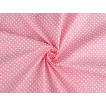 Bavlněná látka puntík METRÁŽ - 5 (352) růžová světlá