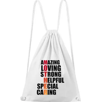 Sportovní batoh DOBRÝ TRIKO Bavlněný batoh s potiskem Mother Barva: Bílá