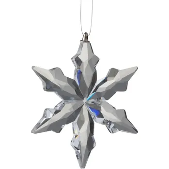 Vánoční ozdoba J-Line by Jolipa Skleněná závěsná ozdoba hvězda Snowflake - 7*1*8 cm