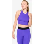 DOMYOS Dámské tílko crop-top na fitness přiléhavé XS FIALOVÁ