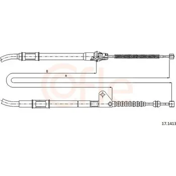 Brzdový systém Tažné lanko, parkovací brzda COFLE 17.1413