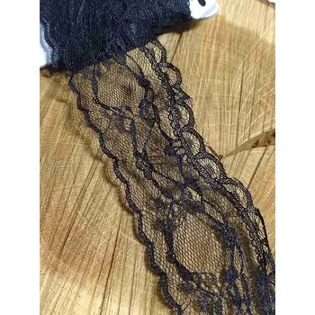 Krajka Silonová krajka šíře 43 mm barva černá