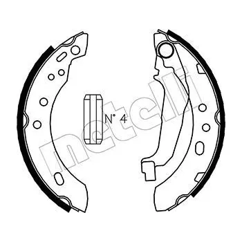 Brzdová čelist Sada brzdových čelistí METELLI 53-0284