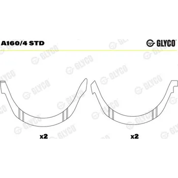 Kliková hřídel Distanční kotouč, kliková hřídel GLYCO A160/4 STD