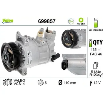 Kompresor klimatizace Kompresor, klimatizace VALEO 699857