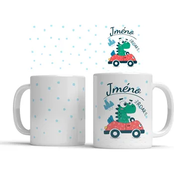 Hrnek Dino v autě se jménem II - Žlutá