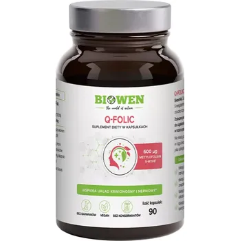 Q-folic methylovaná kyselina listová 5-MTHF 600 µg doplněk stravy 90 kapslí - Biowen