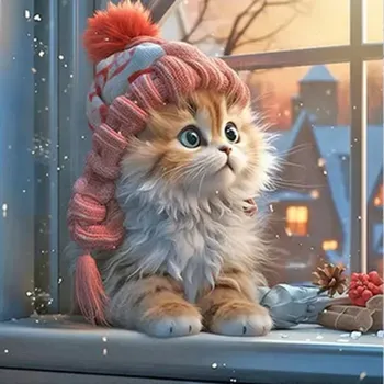 Mozaiková sada HUACAN DIAMOND PAINTING - DIAMANTOVÁ MOZAIKA - KOČKA 34