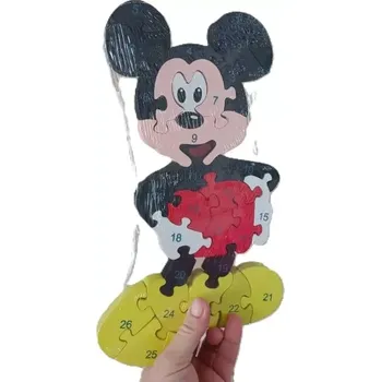Puzzle Vzdělávací dřevěné Puzzle Mickey Mouse