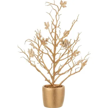 Vánoční stromek Zlatý dekorační stromek se třpytivými lístky Tree Glitt - 15*15*44 cm