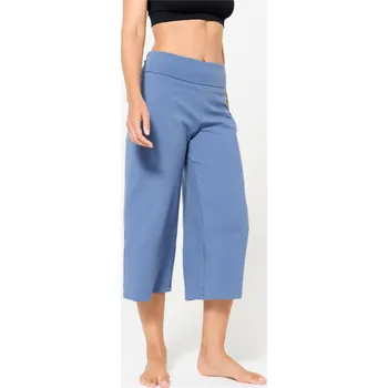 KIMJALY Dámské 3/4 kalhoty capri na jógu 2XL MODRÁ