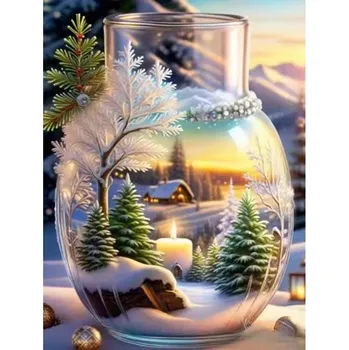 Mozaiková sada HUACAN DIAMOND PAINTING - DIAMANTOVÁ MOZAIKA - ZIMNÍ 08