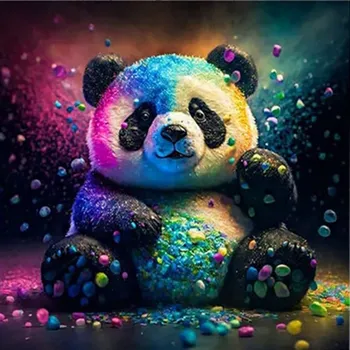 Diamantové malování HUACAN DIAMOND PAINTING - DIAMANTOVÁ MOZAIKA - PANDA 21