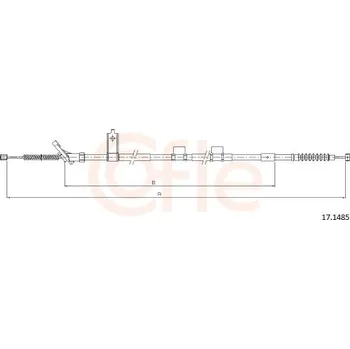 Brzdový systém Tažné lanko, parkovací brzda COFLE 17.1485