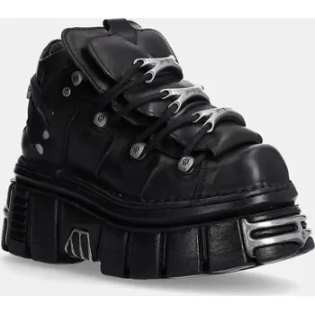 Pánská obuv Kožené tenisky New Rock Nomada Negro + Tower Negro Lateral E14 Acero M.106.S112 černá 99X, EUR 42