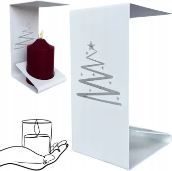 Svíčka BÍLÝ HŘBITOVNÍ SVÍČKA KOVOVÝ VÁNOČNÍ STROMEK HVĚZDIČKY základna pod vložku dekorace 20 cm
