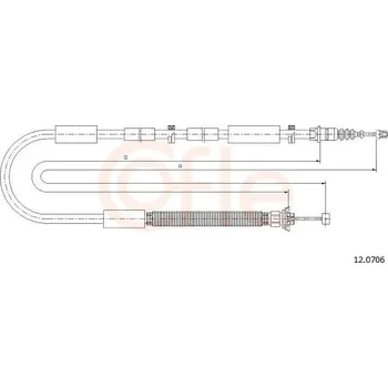 Brzdový systém Tažné lanko, parkovací brzda COFLE 92.12.0706