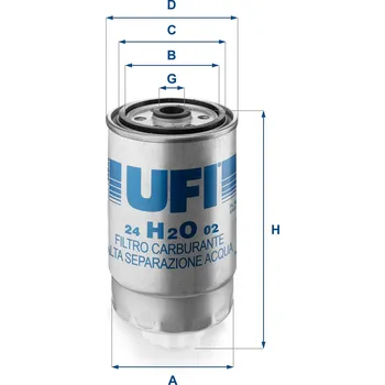 Palivový filtr Palivový filtr UFI 24.H2O.02