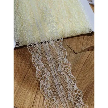 Krajka Silonová krajka šíře 37 mm barva žlutá světlá