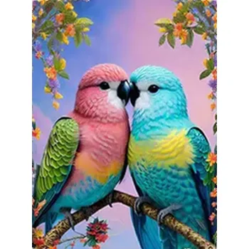 Mozaiková sada HUACAN DIAMOND PAINTING - DIAMANTOVÁ MOZAIKA - PAPOUŠEK 10