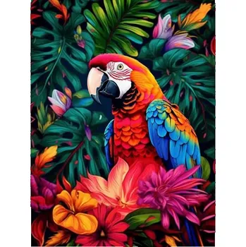 Diamantové malování HUACAN DIAMOND PAINTING - DIAMANTOVÁ MOZAIKA - PAPOUŠEK 11