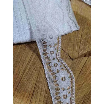 Krajka Silonová krajka šíře 30 mm barva bílá