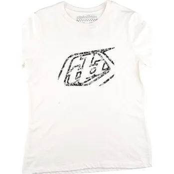 Dámské tričko dámský tričko krátký rukáv TROY LEE DESIGNS WOMENS SHORT SLEEVE TEE CROPPED BADGE VINTAGE WHITE - M