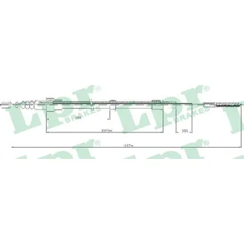 Lanko parkovací brzdy Tažné lanko, parkovací brzda LPR C0305B